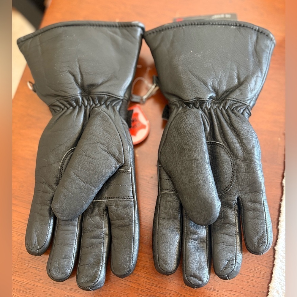 NWT Vintage 3M Thinsulate Leather Black Motorcycle Riding Gauntlet Gloves Small - Picture 2 of 10